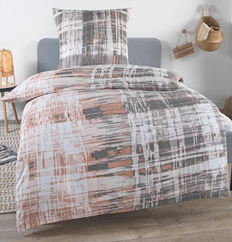 DreamHome Biancheria da letto estiva leggera da 135 x 200 cm, 2 pezzi, certificata ÖkoTex e adatta per persone allergiche, set di biancheria da letto con 1 copripiumino da 135 x 200 cm e federa da 80
