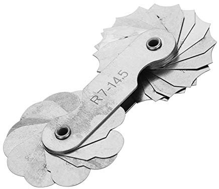 Radius Gauge Stainless Steel Reference Gauges Radius Fillet Gauge External Internal Concave Convex Measuring Tool with Clear Marking and Rust Protection(R7-14.5MM)