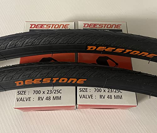 2 Copertoni 700 X 25C DEESTONE + 2 CAMERE d'Aria 700 x 25C (25-622) Deestone Corsa, Gravel Bike rigidi | Pneumatici Stradali in Gomma Bici…