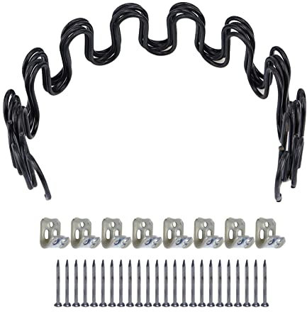 Antrader 16(40cm) Couch Spring Repair Kit,4-Pack Upholstery Spring Clips for Furniture Couch Repair,Includes Screws and Clips,Black