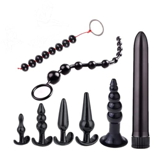 8-delat set Ánáles PLǚG Muscle Massage Ball Daily Exercise Training Accessories (Black).