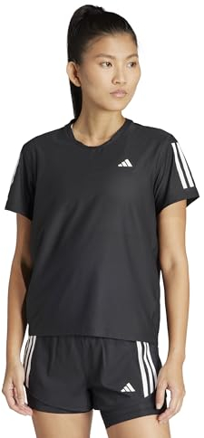 adidas Damen Own The Run Base Tee T-Shirt, Black/Reflective, S