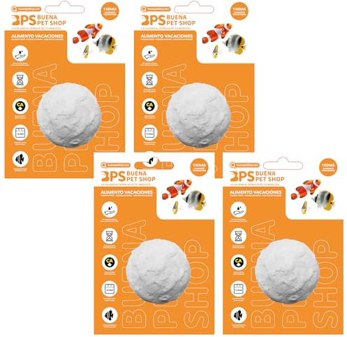 BPS 4 Piezas Alimento de Peces para Fin de Semana para 15 Días para Todos Tipos de Peces de Acuario Bloque de Comida BPS-4125 * 4
