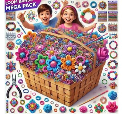 Marcus Gerardo Loom Bandes Set XXL - Set de 21,500 piezas de gomas para loom - Mega kit de bandas de loom Twister para creaciones infinitas. Kit de manualidades niña 8 años