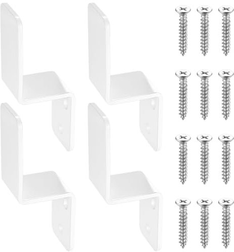 4 Pcs Soportes de Barricada de Puerta 2 x 4, Soporte en Z de Metal pour Barra Seguridad Puerta, Soporte de Seguridad Antirrobo para Madera de Puerta Granero Garaje Casa, Blanco