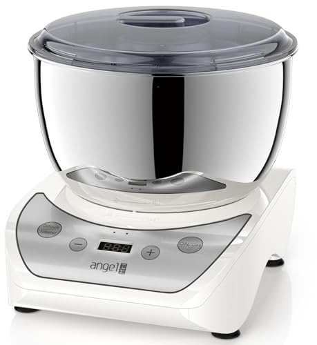 Mini Angel Electric Dough Maker with Ferment Function, 5.5QT Dough Mixer Machine with 304 Stainless Steel Bowl, Face-up Touch Panel, Household Flour Kneading Machine for Pizza Bread, White