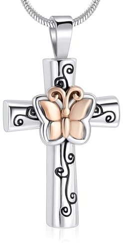 Psdndeww Collier funéraire funéraire pour animaux de compagnie avec pendentif en forme de croix