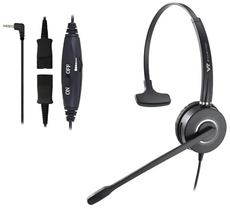 2.5mm Telephone Headset with Noise Cancelling Microphone, Office Headset Compatible with AT&T, Panasonic, Uniden, Cisco SPA, Grandstream Phones