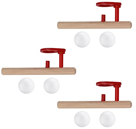 Yctze 3 Bolas Flotantes para Soplar – Juguetes Educativos de Madera Pulida a Mano para Niños | Aprendizaje Interactivo y Divertido Juego de Pelota Flotante