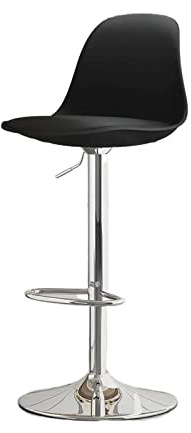 Seggiolino da cucina alto Sedia da bar girevole a 360 gradi, sedia sollevabile (60-80 cm), seduta in pelle PU, sgabello a piedi alti(nero)