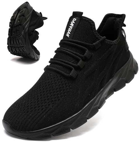 VLHGCG Mens Trainers Running Sneakers Breathable Non Slip Black Size UK11