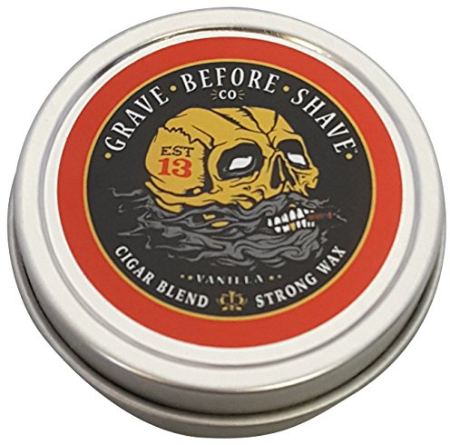 Grave Before Shave Fisticuffs Cigar Blend Strong Hold Mustache Wax 1 OZ. Tin