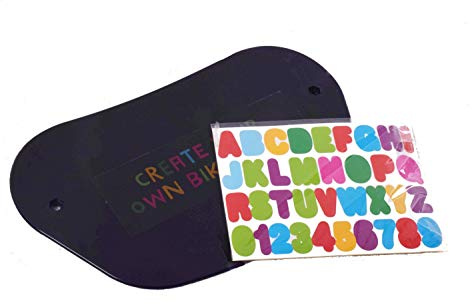 Oxford 'Create Your Own' Bicycle Cycle Scooter Handlebar Number Plate Kids Bikes Handlebar Number Plate & Letter Stickers Black Easy Fit