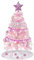 Mini Árbol De Navidad,GEDEGOOK Árbol De Navidad Artificial con 29 Piezas De Adornos Colgantes, Pilas Escritorio para Casa, Cocina,Comida Mesa Bricolaje Navidad Decoraciones,Rosado