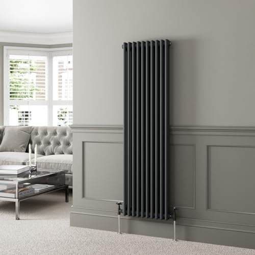 DuraTherm® 1600 x 470mm Anthracite Grey Traditional Vertical Designer Radiator Double Column Colosseum Cast Iron Style Central Heating Panel Radiators Rad