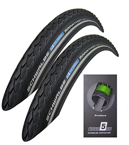 2X Schwalbe Marathon 44-355 Drahtreifen GreenGuard 18x1.65 Fahrradreifen Mantel