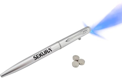 Sekura Counterfeit Money Detector Checker Ballpoint Pen All in One UV Light Shop Retail Bank Cash Tester GBP EUR Pound Euro Notes