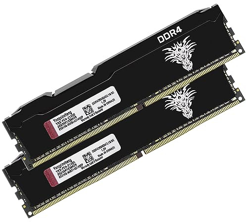 DDR4 2666MHz 16GB Kit (8GBx2) Desktop RAM PC4-21300 UDIMM Non-ECC Unbuffered 1.2V 288-Pin CL19 PC Computer Memory Upgrade Module Kit (Black)