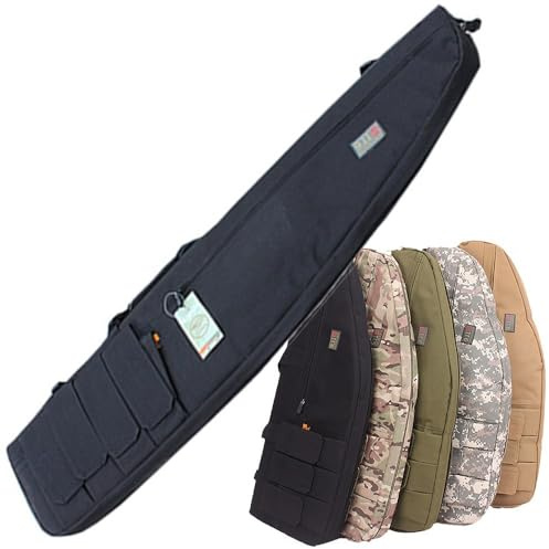 WSFZEG ÉTui à Fusil Tactique Arme Longue, Sac À Fusil Souple Étui pour Fusil De Chasse 70cm/85cm/100cm/120cm avec 4 Poches Fermeture Crochet et Boucle Housse De Transport pour Pistolet Et Magazine