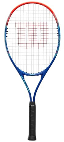 Wilson Impact Tennis Racket, With a Large Head and V-Matrix System, Made of AirLite Alloy, Featuring a Protective Guard and Extended Length, Comes Pre-Strung, Colour: Blue/Red, Size: 3
