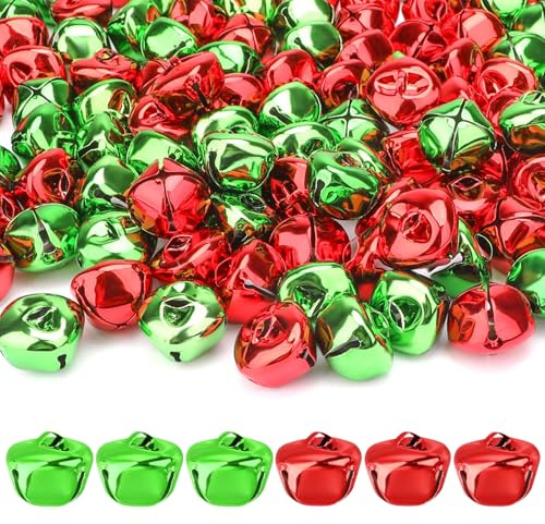 50 Piezas Cascabeles, Campanas de Metal, 20mm Cascabeles Pequeños, Cascabele De Hierro con Ojal, Cascabele para Manualidades, para Manualidades, Collares, Decoración Navideña, Embalaje de Regalo (B)