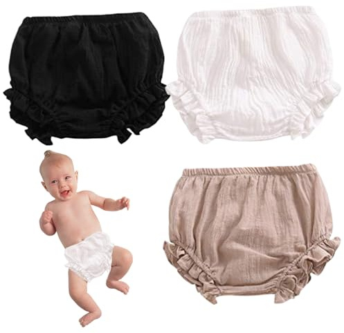 3Pcs Baby Bloomers, Toddler Bloomers Soft & Safe Comfortable Cotton Bloomers for Baby Girls, Cute Floral Triangle Baby Girl Bloomers for Toddler Girls