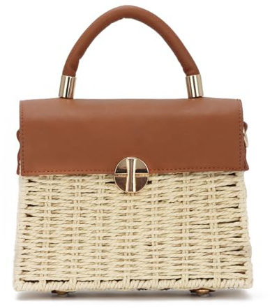 LHHMZ Women’s Straw Shoulder Crossbody Bag, Summer Beach Handbag, Woven Wicker Rattan Basket Tote for Vacation Travel Daily