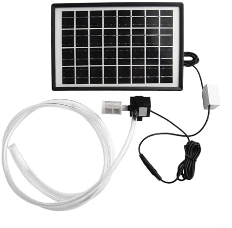 HpLive Pompe à eau solaire 6 W 9 V Panneau solaire 12 V Pompe submersible Débit 240 L/h pour aquarium, étang, fontaine, avec tuyau de 2 m et filtre