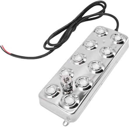 Fockety Nebulizador ultrasónico, generador de Niebla ultrasónica silenciosa de 10 Cabezales con Cable de 5 m, humidificador de Niebla de Acero Inoxidable para estanques y Jardines