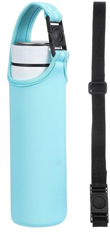 QUARKZMAN 2pcs Housse Isotherme En Néoprène Pour Gourde, 15.5-20oz Porte-Gourde Isolant Pliable Housse De Protection Pour Bouteille Avec 2 Bretelles, Bleu Clair