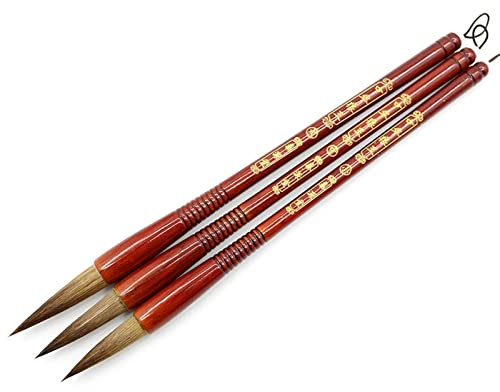 Pinceau de calligraphie chinoise professionnel Sumi Écriture Belette Pinceaux pour débutant pour créatif stylo pré-chinois Sumi Dessin pour débutant Amoureux Aquarelle Dessin Cheveux de loup