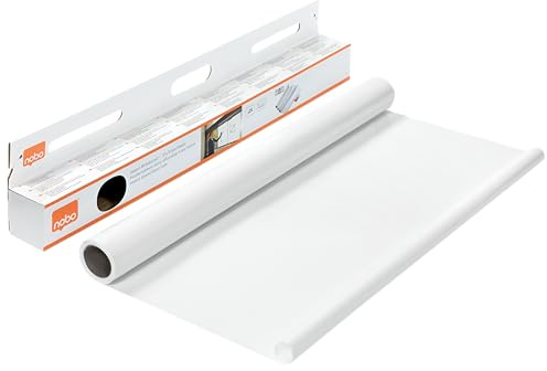 Nobo Whiteboard Sheets - Stick Anywhere for an Instant, Removable Dry Wipe Surface, 800 x 600 mm, Pack of 25, White, Instant Dry Wipe Electrostatic Sheets, 1905156