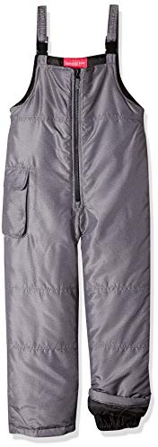 London Fog Girls' Classic Snow Bib Ski Snowsuit, Grey Solid, 10/12