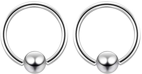 2 pièces Anneau à fermeture à bille avec perçage à bille captive pour lèvre, tragus, septum, cartilage, nombril, helix avant, rook, nez, barre nombril, conque en forme de banane (choisissez la couleur