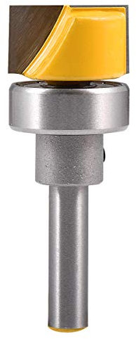 KATUR Flush Trim Hinge Mortising Router Bit, Template Bit with Ball Bearing, 1/4 Inch Shank Woodworking Milling Cutter (1/4 Shank,3/4 Width,7/16 Depth)