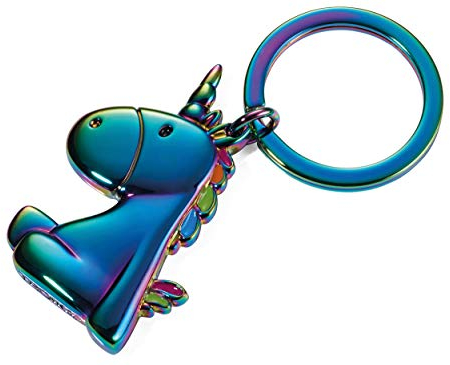 TROIKA EINHORN – KR17-08/MC – Schlüsselanhänger – Einhorn – Regenbogenfärbung, Seifenblaseneffekt – Metallguss, Emaille – TROIKA-Original