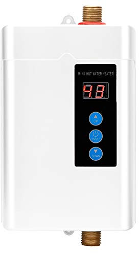 Sorand Scaldabagno istantaneo, scaldabagno Elettrico Regolabile Senza Serbatoio della Famiglia 28-55 ℃ scaldabagno istantaneo scaldabagno Intelligente(Bianca)