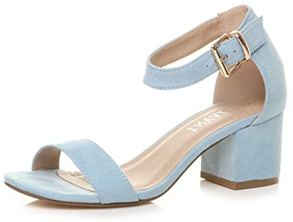 AJVANI mid heel peep toe buckle ankle strap party strappy sandal size 7 40