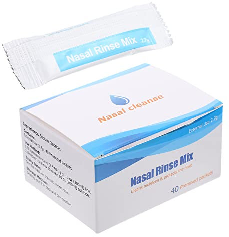 EXCEART Limpiador Nasal Adulto Adulto Enjuague Sal 40 Paquetes Limpieza Sal Salina Salina Salina Paquetes de Enjuague Limpiador Para Limpieza Nasal