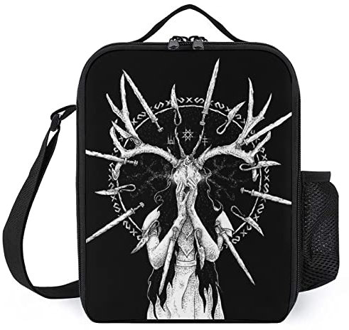 Kids Lunch Bag Horns Skull Portable Meal Tote Keep Food Warm Cold