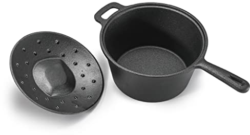 Commercial Chef 2-Qt. Saucepan with Lid, Pre-Seasoned Cast Iron, CHCI20