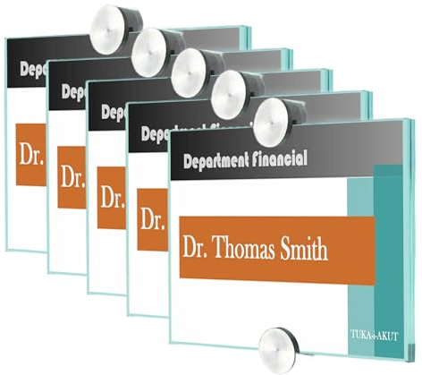 TUKA-i-AKUT 5pz A6 Placa para Puerta de Oficina, Acrílico Soporte para Carteles Informativos de 148mm x 104mm, Identificador para Puertas Letrero de Información para Montaje en Pared, TKD8301-A6-5x