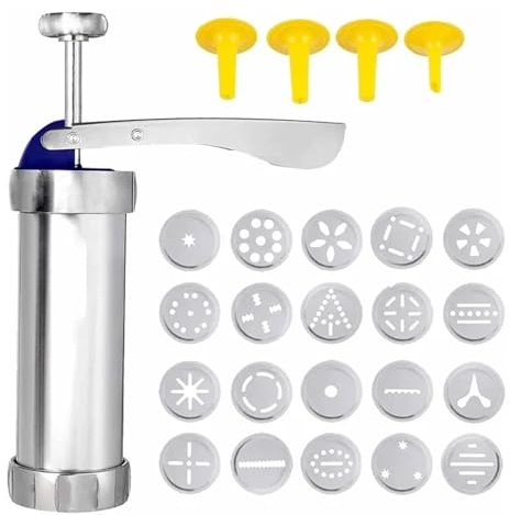Siringa per Pasticceria in Acciaio Inox Stainless Steel Cake Cream Decorating Sets Cookie Making Machine Nozzles Mold Pastry Syringe Extruder Kitchen Baking Tools Decorazione di Torte
