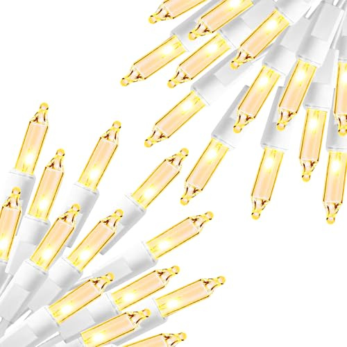 Dazzle Bright Warm White Christmas Mini String Lights, 2 Pack Total 60FT 300 Incandescent White Wire Fairy Lights, Waterproof Christmas Decorations for Indoor Outdoor Party Garden Yard Decor