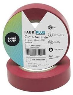Brightium Cinta Aislante de PVC 19mm x 10m, flexible y duradera, ideal para trabajos eléctricos y aislamiento de cables.