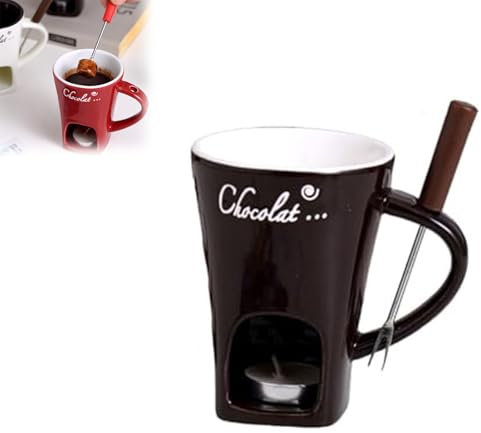 Ensemble de Tasses à Fondue au Chocolat personnelles, Ensemble de Tasses à Fondue, kit de Fabrication de crème au Lait et au Fromage au Chocolat (Noir)