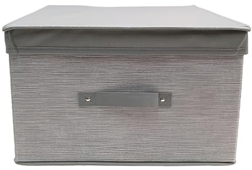COSE DA CASA Scatola Porta Indumenti in Tessuto Organizer Armadio o Sottoletto Box 40x50H25 GRIGIO Richiudibile Salvaspazio Contenitore per Abiti e Biancheria