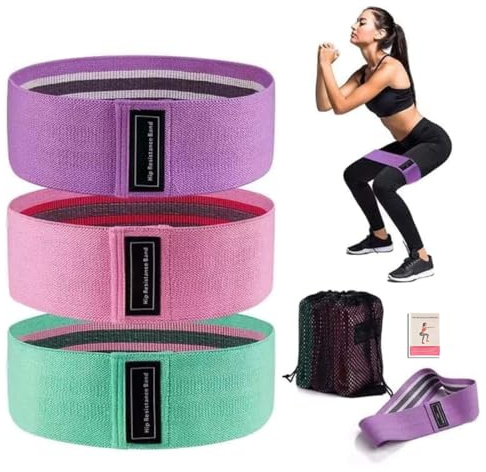 XEPWOLU Elastici Fitness,3 Livelli Bande Elastiche di Resistenza Set di Fasce Elastiche Fitness,Bande Elastiche Fitness Antiscivoli per Esercizi Glutei, Yoga, Squats Crossfit, Pilates, Palestra