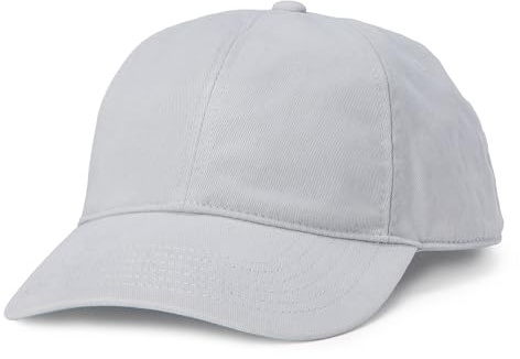 Amazon Essentials Women's Washed Cotton Canvas Baseball Cap with Adjustable Strap, Grey, One Size