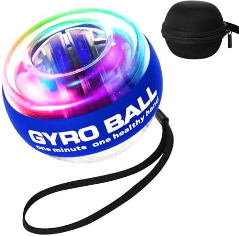 APXEL Gyro Ball, Giroscopio a Mano, Esercitatore Portatile Compatto Hand Migliora Con Borsa Portaoggetti E Manuale Riabilita Da Dolore Ai Polsi (Blu)